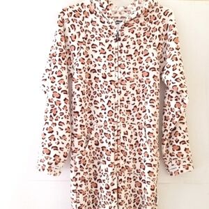 JUMPIN JAMMERZ HOODIE LONG SLEEVE LEOPARD ONESIE SIZE XS NWOT